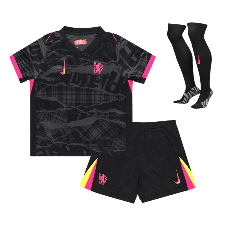 Kids Chelsea Custom Third Away Full Soccer Kits 2024-25