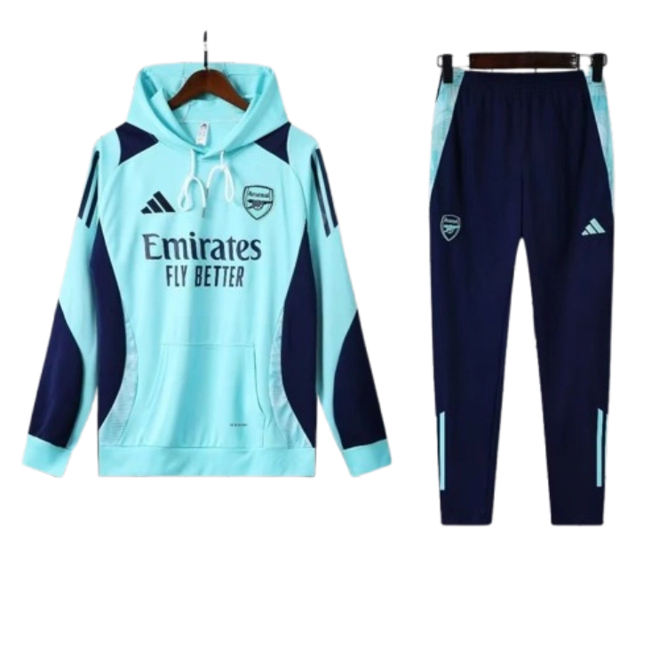 Adidas Arsenal 2024-25 Blue Hooded Training Tracksuit Kits