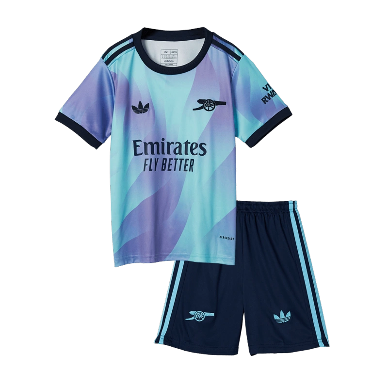 24-25 Arsenal Third Away Soccer Kids Kit Jersey+Shorts