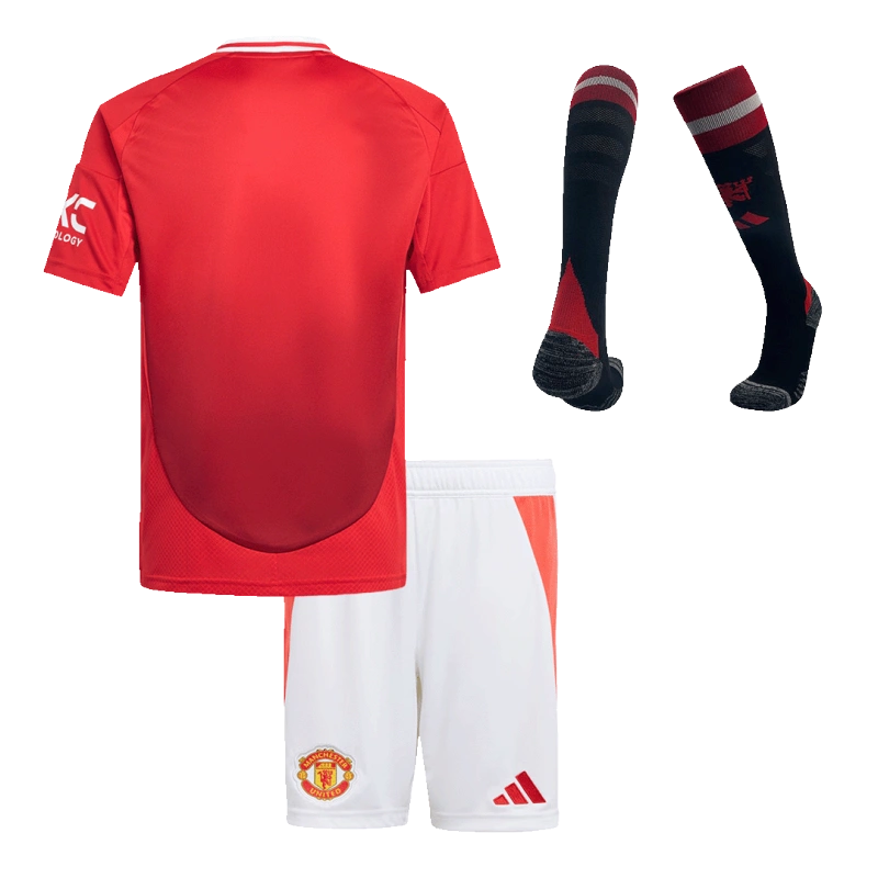 Kids Manchester United Custom Home Full Soccer Kits 2024-25