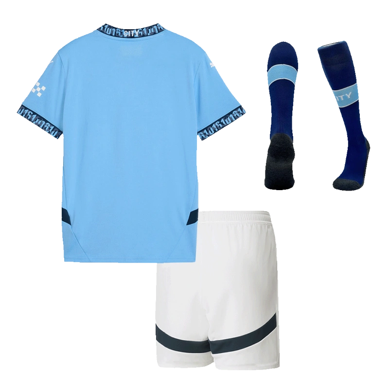 Kids Manchester City Custom Home Full Soccer Kits 2024-25