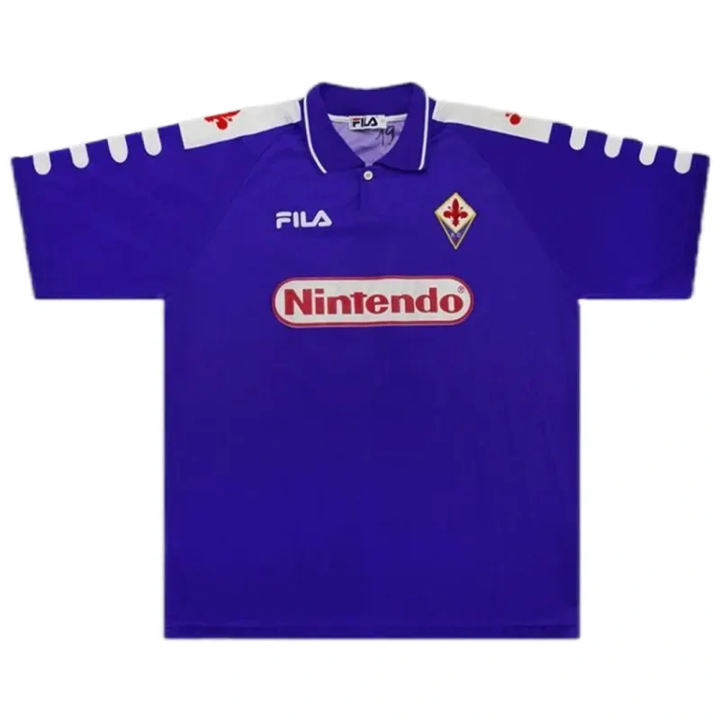 Fiorentina RUI COSTA #10 BATISTUTA #9 Retro 1998/99 Jersey Home