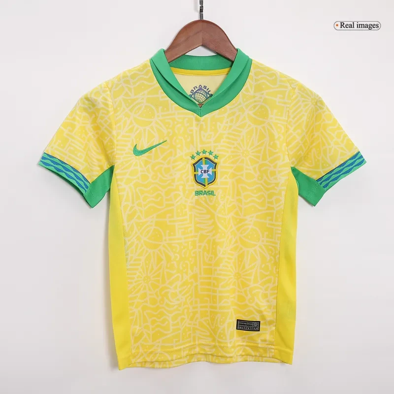 Kids Brazil 2024 Home Kit Copa America 2024 Youth Apparels