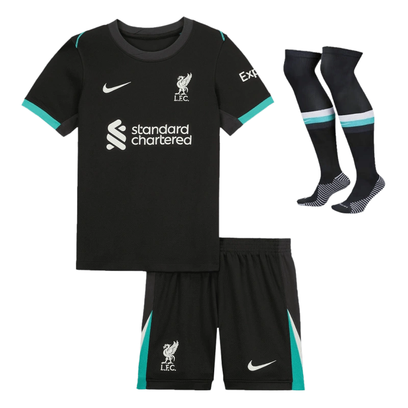 Kids Liverpool Custom Away Full Soccer Kits 2024-25