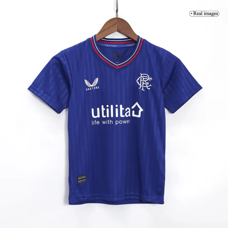 Kids Glasgow Rangers 2023/24 Home Kit Jersey+Shorts