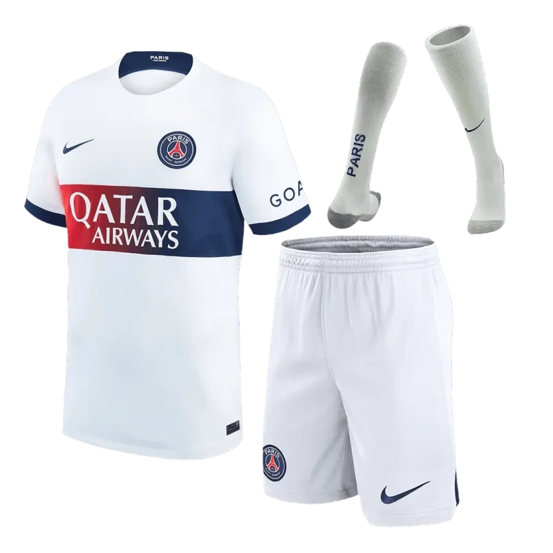 23-24 PSG Away Whole Kit Jersey+Shorts+Socks