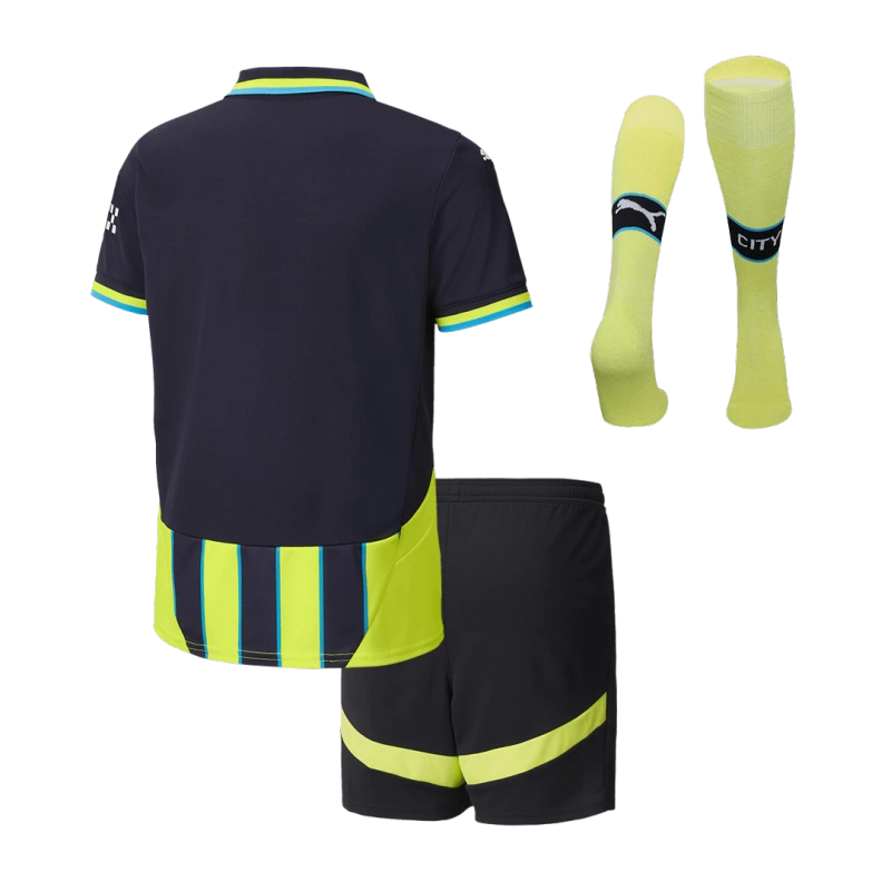 Kids Manchester City Custom Away Full Soccer Kits 2024-25