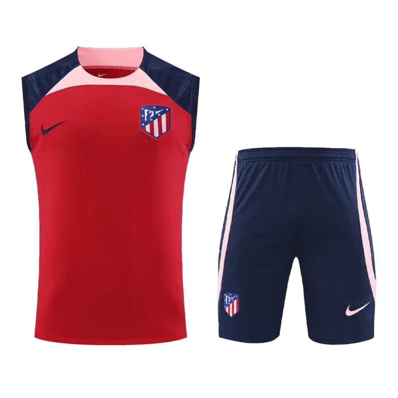 Atletico Madrid Sleeveless Training Kit (Top+Shorts) Red 2023-24