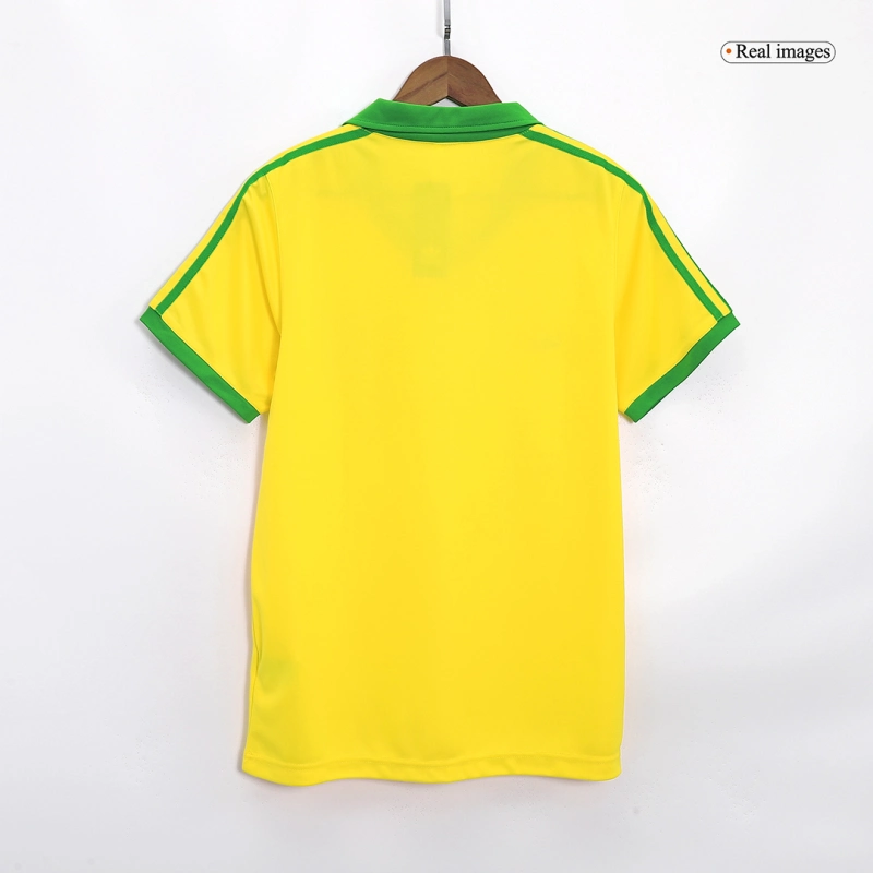 Brazil Nation Home Soccer Retro Yellow Jersey 1977