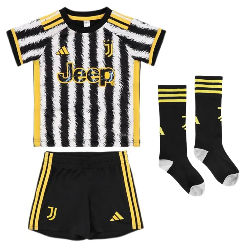 2023-24 Kids Juventus Home Whole Kit(Jersey+Shorts+Socks)