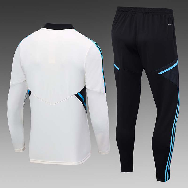 2023/2024 Manchester United Half-Pull Training Suit Off White Football Shirt Set