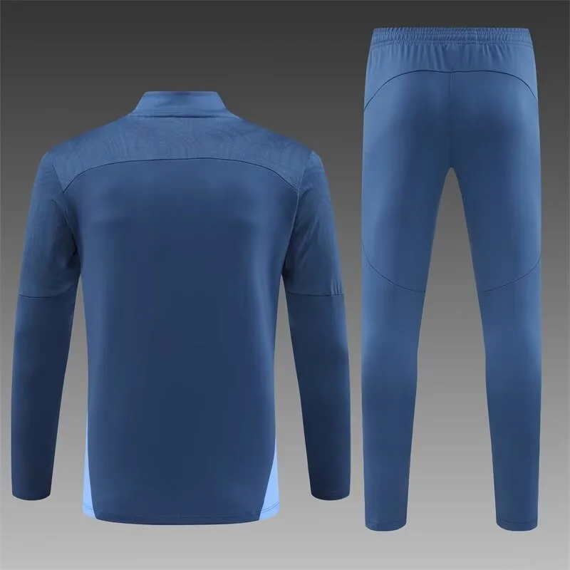 2024/2025 Manchester City Half-Pull Training Wear Royal Blue Football Shirt