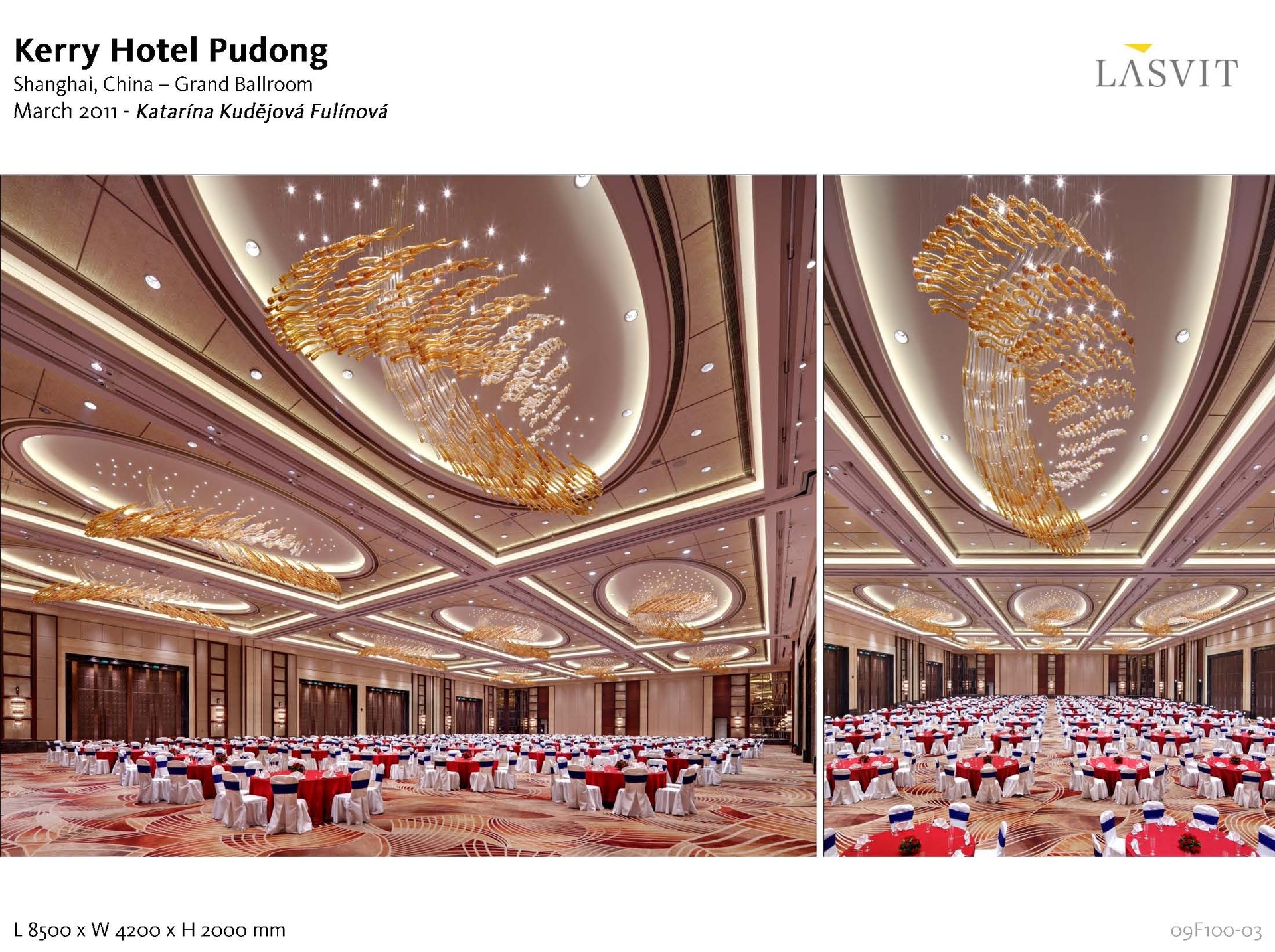 Customized lighting fixtures for banquet halls