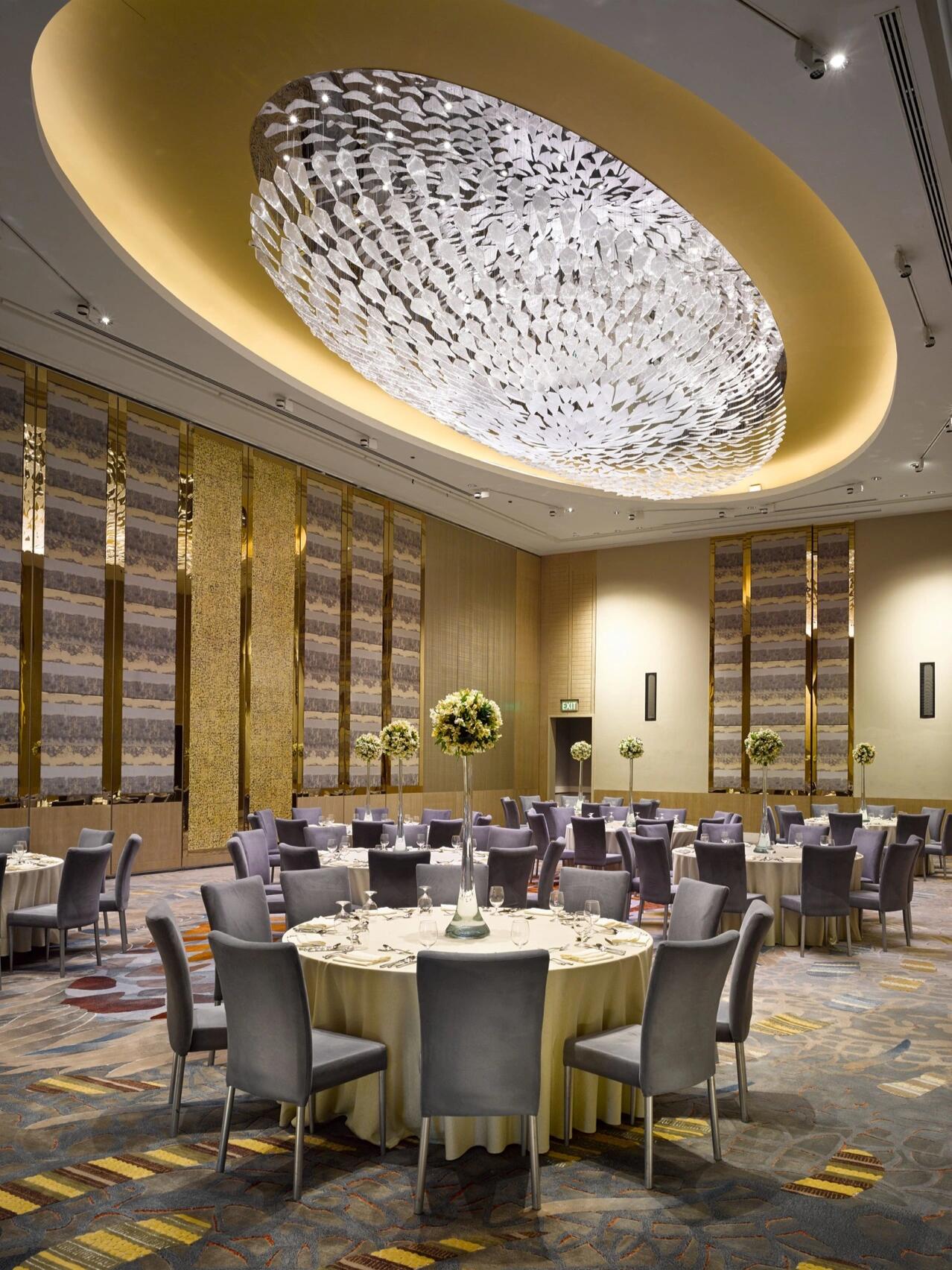 Hotel banquet hall headlights