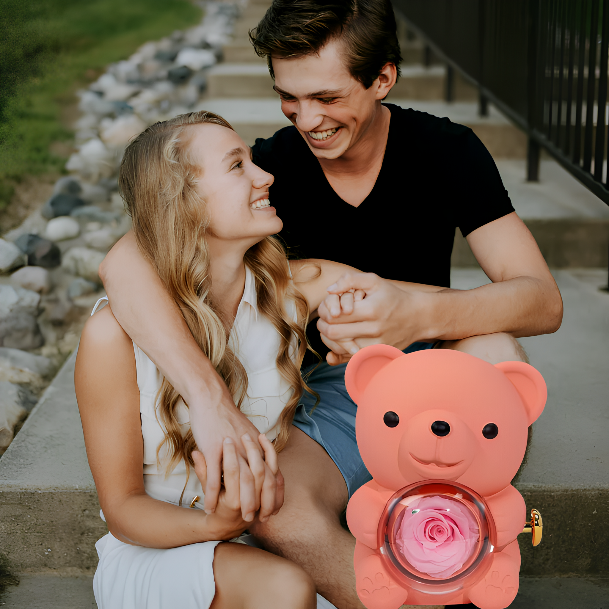 Pink Bear Personalized Necklace