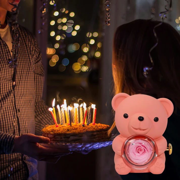 Pink Bear Personalized Necklace