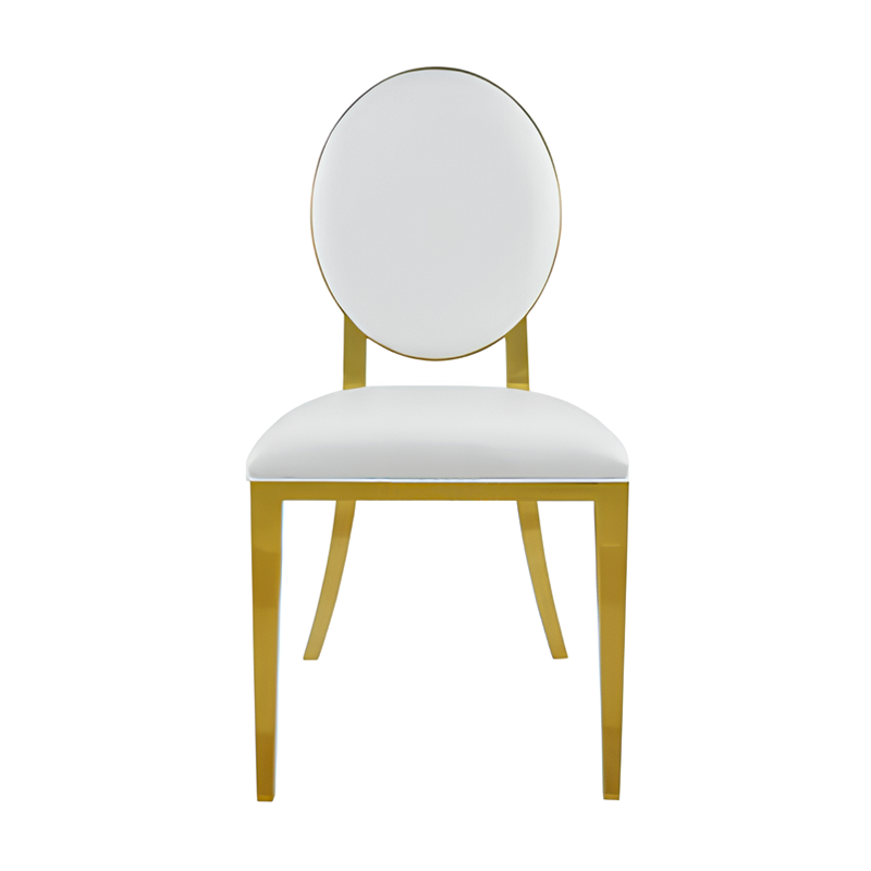 Hotel Luxury Modern Dining Room Stainless Steel Chairs Leather