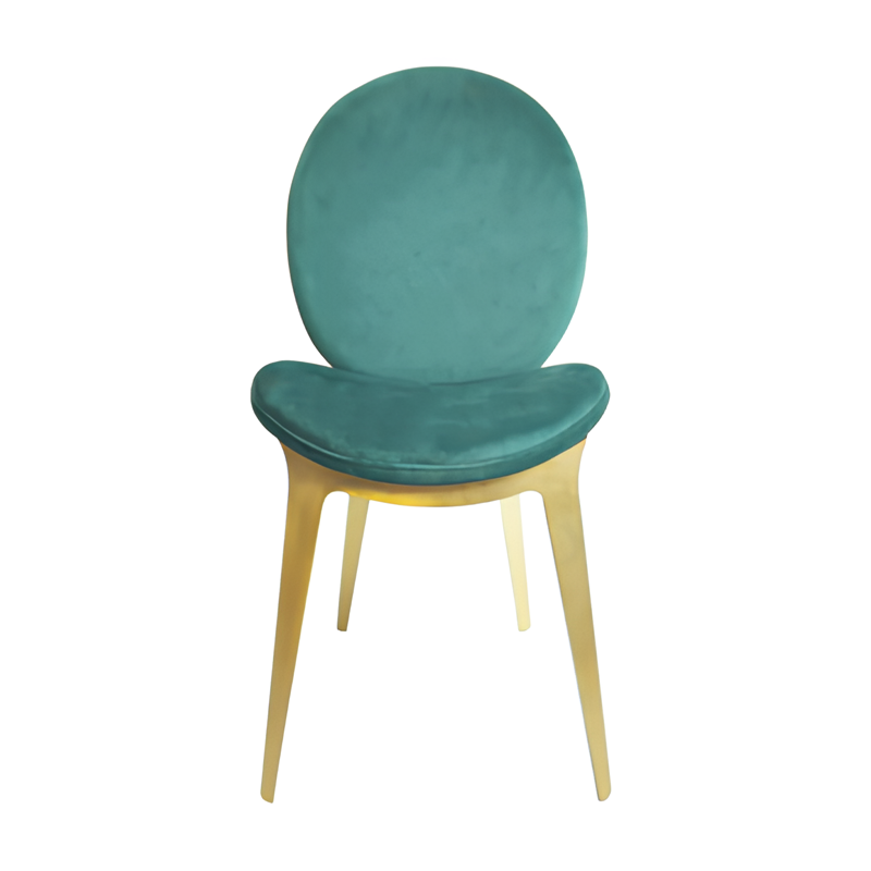 Green Velvet Cushion Stainless Steel Leg Dining Chair