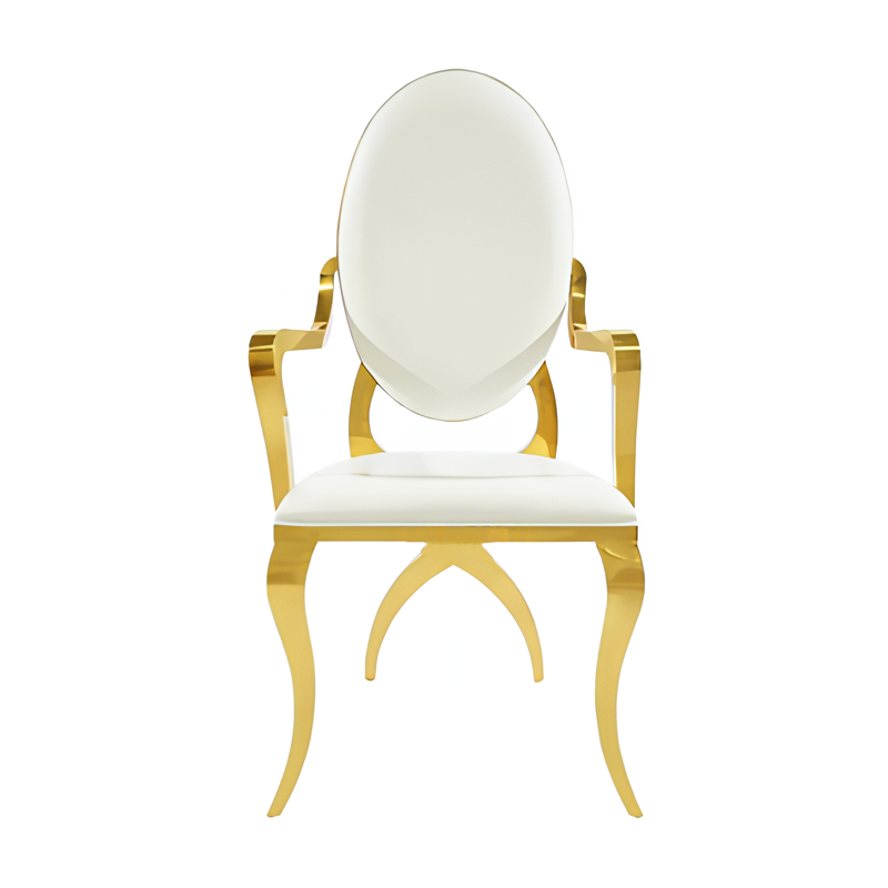 High Grade Royal Wedding Decoration Stainless Steel Upholstered Armchair