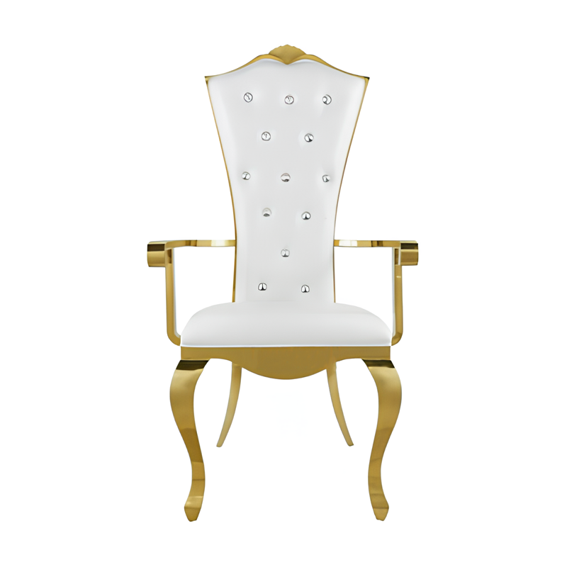 Royal Hotel Furniture Luxury Design Stainless Steel Upholstered Armchair