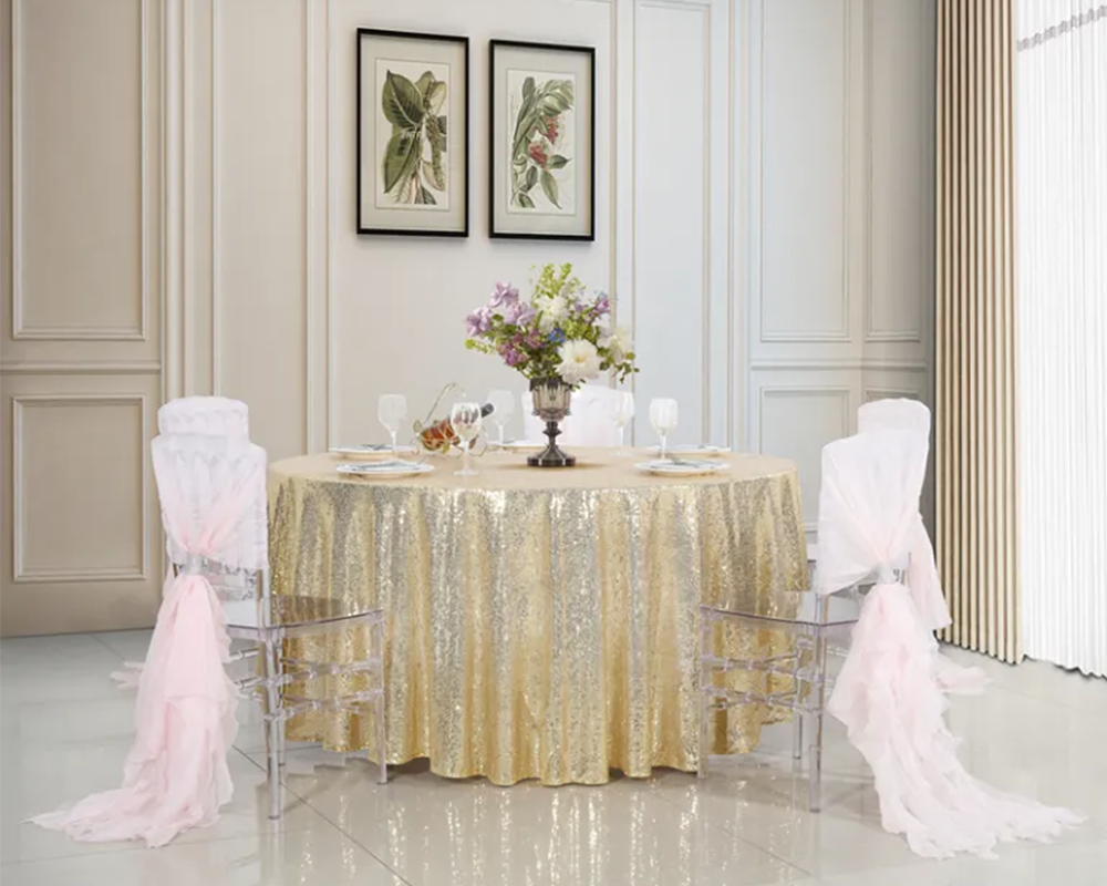 Fancy Wedding Wedding Party Event Banquet Table Cloth Flash Chip