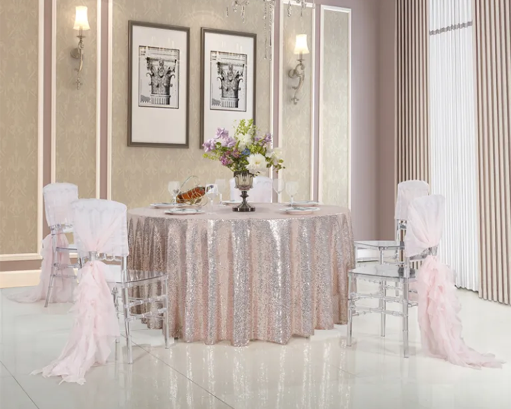 Fancy Wedding Wedding Party Event Banquet Table Cloth Flash Chip