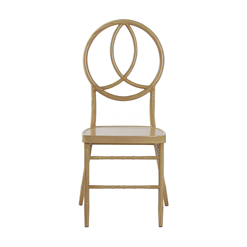 Best Price Stackable Wedding Light Gold Metal Phoenix Chairs