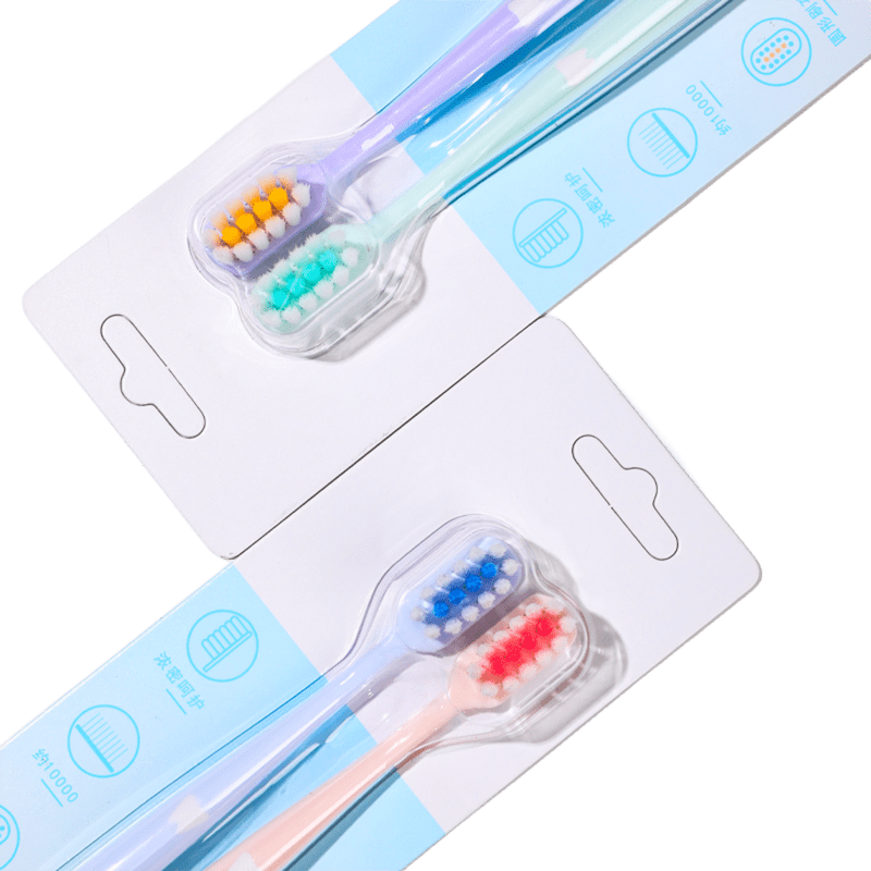 Fresh and Minimalistic Toothbrush with Dense Round-Hole Bristles, Featuring Finely Selected 0.15mm Soft and Dense Cashmere-like Silk Bristles