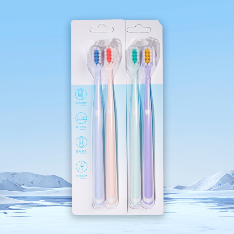 Fresh and Minimalistic Toothbrush with Dense Round-Hole Bristles, Featuring Finely Selected 0.15mm Soft and Dense Cashmere-like Silk Bristles