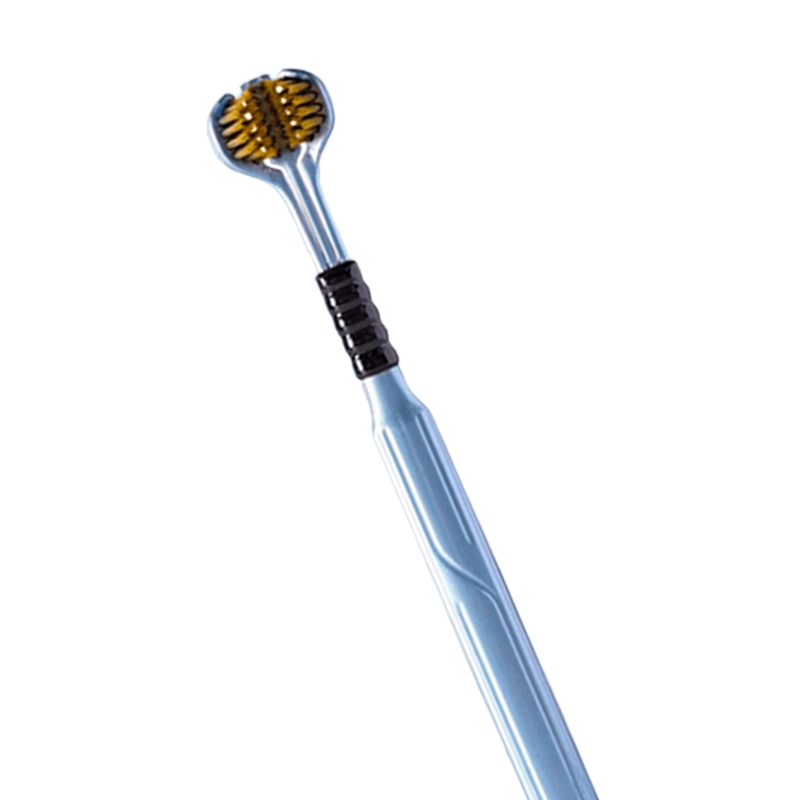 U-shaped adult toothbrush with three cleaning surfaces, providing 360-degree comprehensive oral cleaning