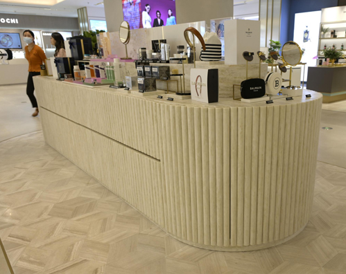 Artificial stone shopping mall exhibition hall custom cabinet