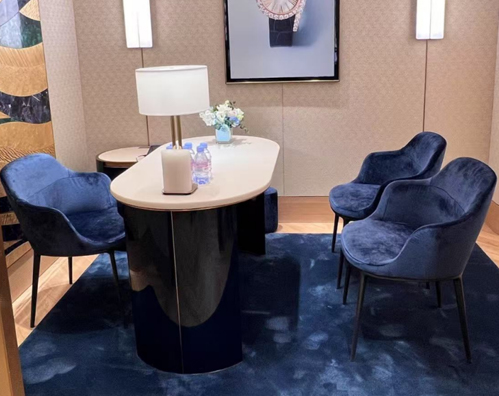 High-end velvet sofa coffee table combination