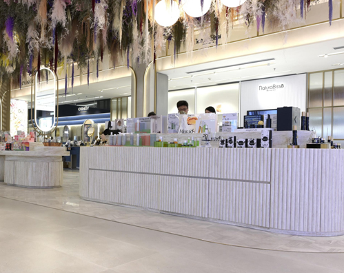 Artificial stone shopping mall exhibition hall custom cabinet