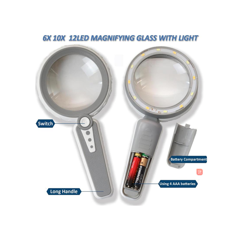 Handheld Magnifying Glass With a Light