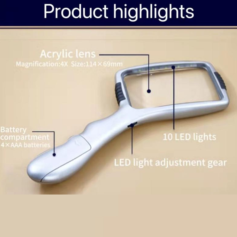Infinitely Variable Dimming Rectangular Magnifier