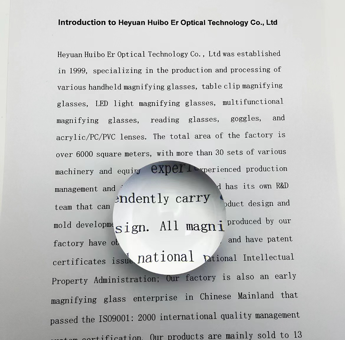 Single Convex Magnifying Lens for Optical Glass Lens 64mm in Diameter