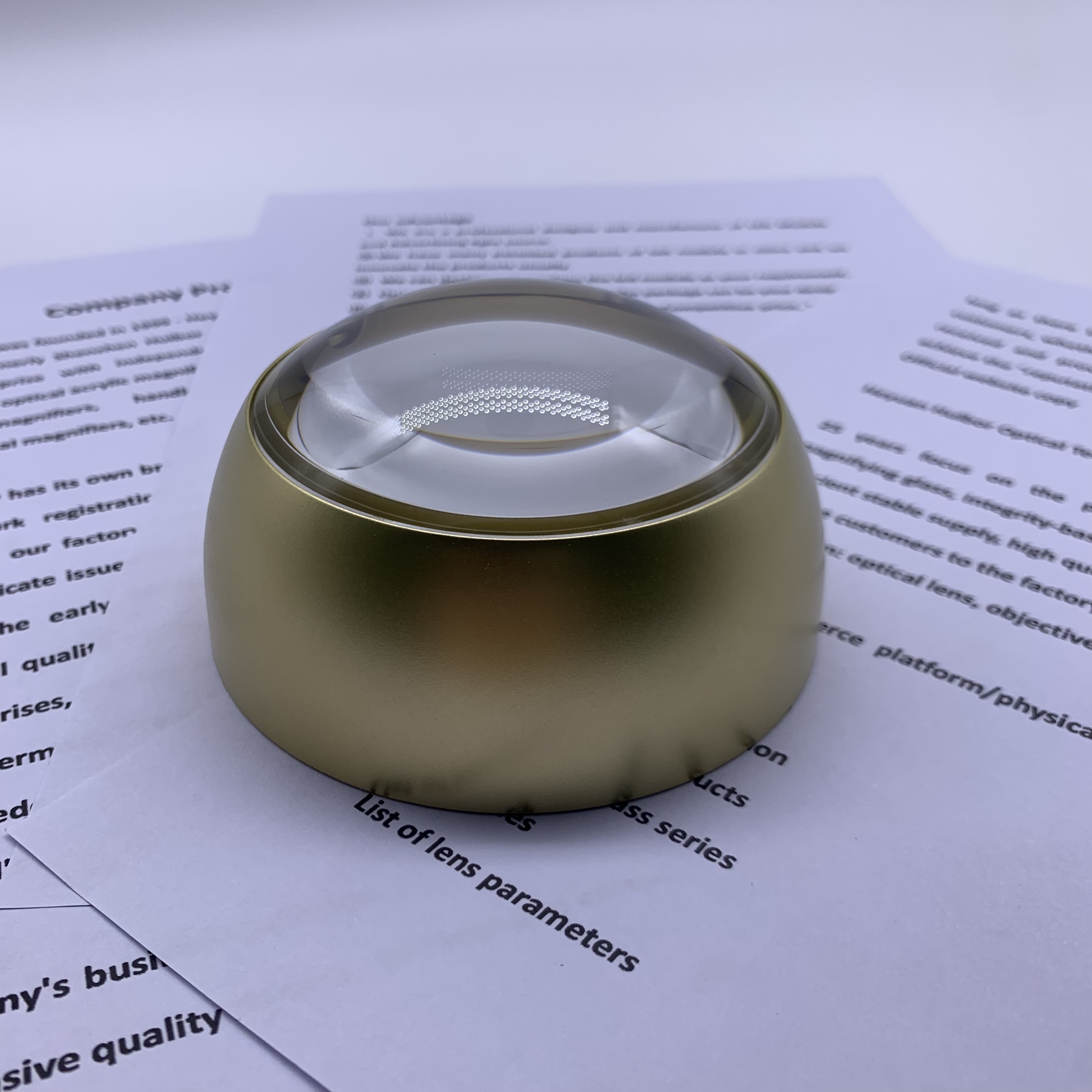 104mm Optical Acrylic Dome Paperweight Pocket Magnifier 3 Led Light 4X Reading Magnifying Glass Waterproof Magnifier Lens