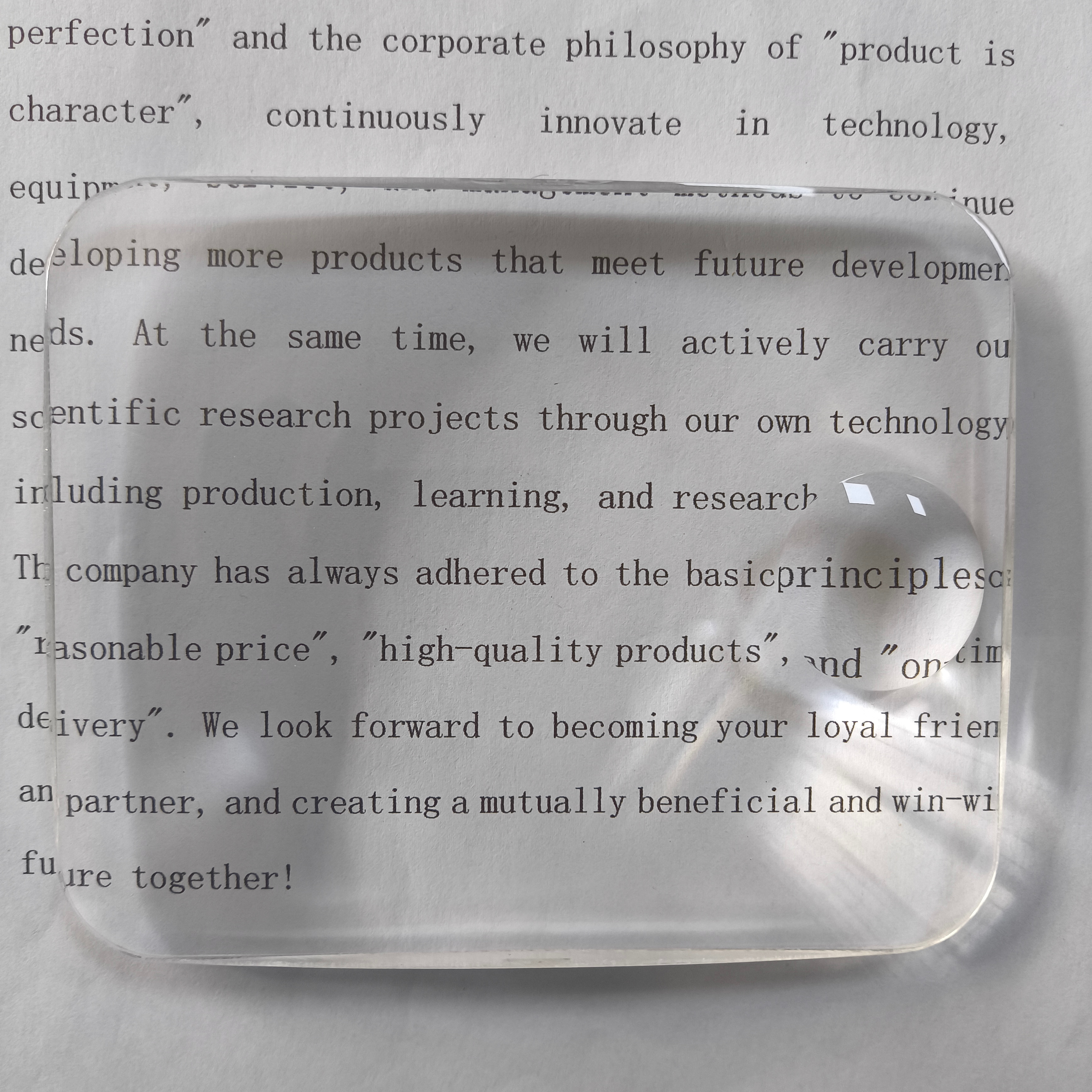 134.5*108.7mm Quadrilateral Lens Optical Spotting Lens Biconvex Lens