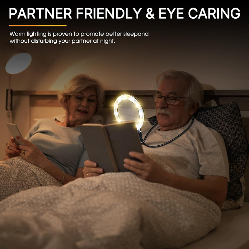 Hands Free Magnifying Glass with Light – 15X Rechargeable 1200mAh Neck LED Magnifier with 6 Light Modes for Reading, Book Magnifier for Seniors, Crafts, Close Work, Adjustable Gooseneck