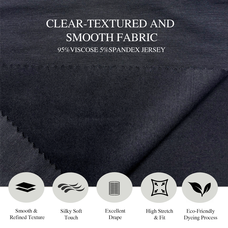 R240803 | Stretch Jersey Knit Fabric - 95% Viscose 5% Spandex