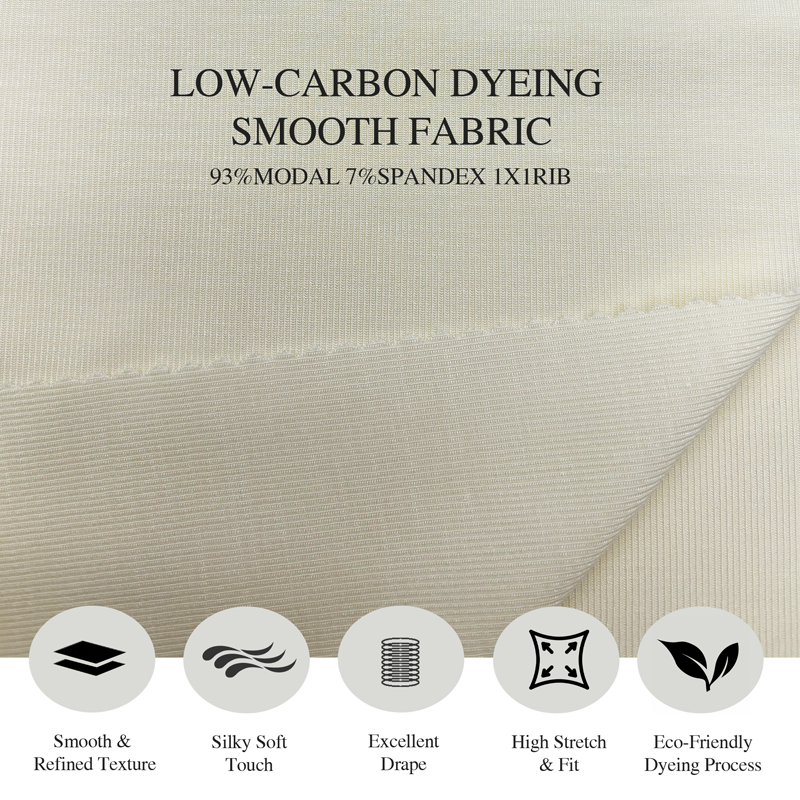 R240656 | Stretch Rib Knit Fabric - 93% Modal 7% Spandex