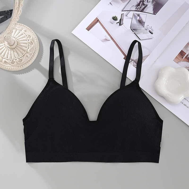 Non steel ring beautiful back underwear with decorative back line and anti light leakage