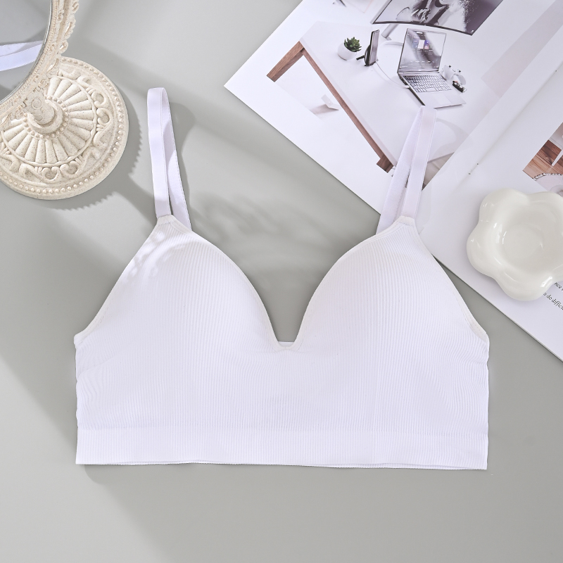 Non steel ring beautiful back underwear with decorative back line and anti light leakage