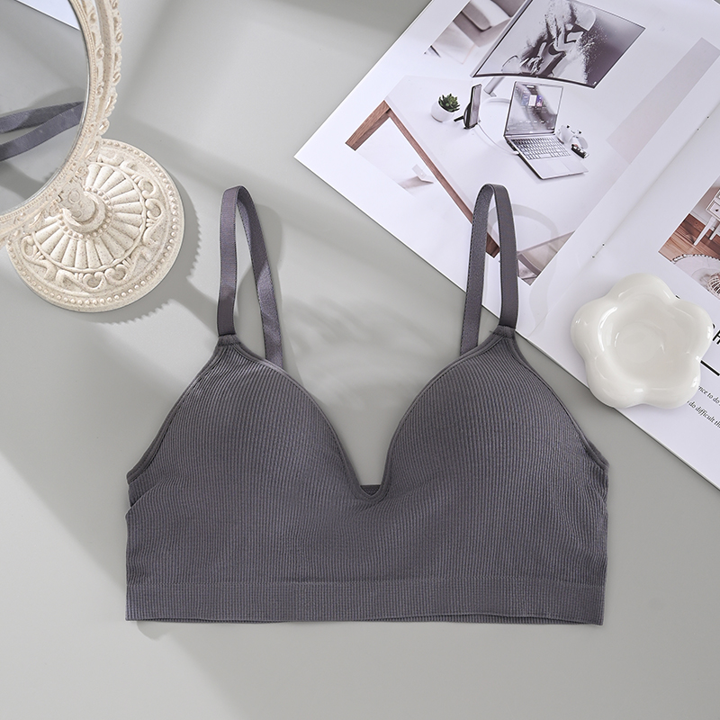 Non steel ring beautiful back underwear with decorative back line and anti light leakage