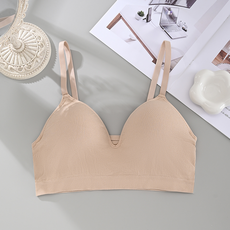 Non steel ring beautiful back underwear with decorative back line and anti light leakage