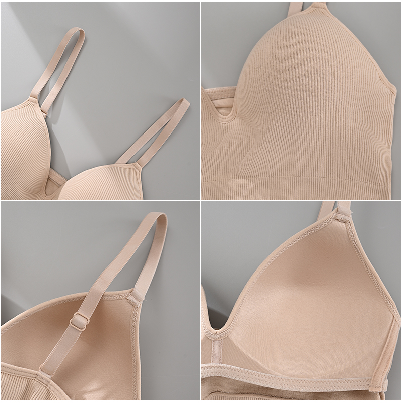 Non steel ring beautiful back underwear with decorative back line and anti light leakage