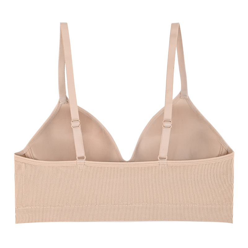 Non steel ring beautiful back underwear with decorative back line and anti light leakage