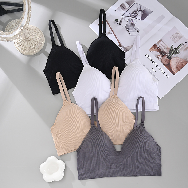 Non steel ring beautiful back underwear with decorative back line and anti light leakage