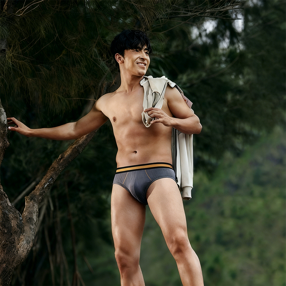 Modal Striped Underwear with Flocked Waistband