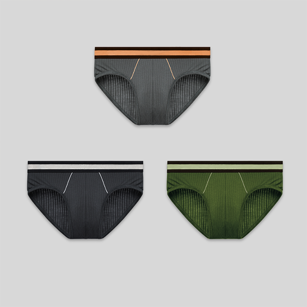 Modal Striped Underwear with Flocked Waistband